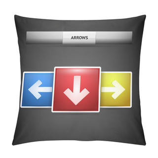 Personality  Vector Arrow Buttons. Vector Illustration.  Pillow Covers