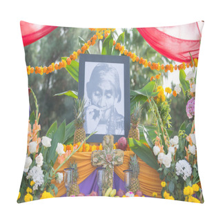 Personality  Traditional Mexican Altar Installation. Pillow Covers