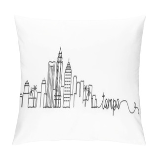 Personality  Tampa City Skyline Doodle Sign Pillow Covers