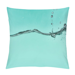 Personality  Wavy Transparent Water On Turquoise Background With Splash Pillow Covers
