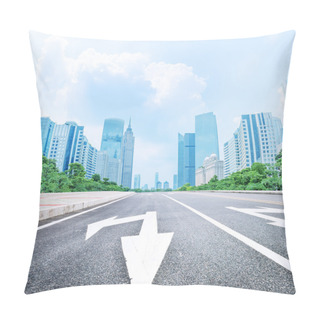 Personality  Empty Asphalt Road In Modern City Pillow Covers