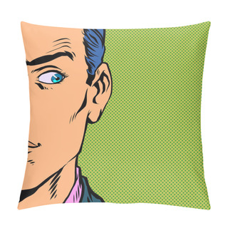 Personality  Anxious Man Looking Pillow Covers