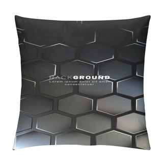 Personality  Vertical Hexagon Background. Gradient Color Light Pattern With Dark Background Technology Style. Honeycomb. Vector Illustration Of Light. Pillow Covers