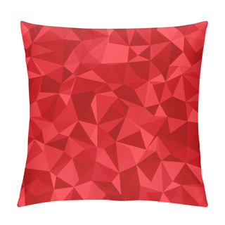 Personality  Geometric Triangle Mosaic Background - Polygonal Vector Illustration From Triangles In Red Tones Pillow Covers