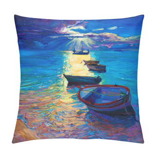 Personality  Ocean And Boats Pillow Covers