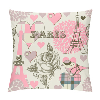 Personality  Paris Seamless Pattern Pillow Covers