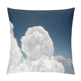 Personality  Amazing Cumulus Cloud Formation In Dark Blue Sky Pillow Covers