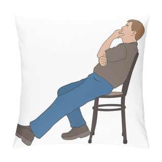 Personality  Man In Deep Thought Pillow Covers