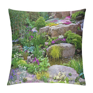 Personality  Beautiful Alpine Water Garden With Colourful Planting Pillow Covers