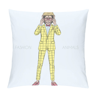 Personality  Chimpanzee Monkey Dressed Up In Suit Pillow Covers