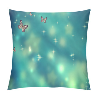 Personality  Butterflies On Teal Background Pillow Covers