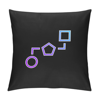 Personality  Block Schemes Of Three Geometric Shapes Connected By Lines Blue Gradient Vector Icon Pillow Covers