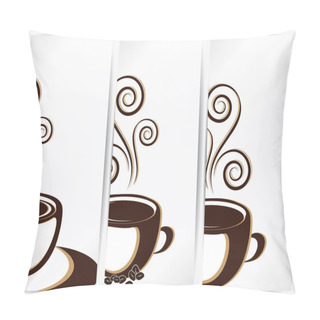 Personality  Cup Of Coffee Or Tea With Floral Design Elements Pillow Covers