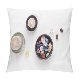 Personality  Healing Chakra Crystals Therapy. Alternative Rituals, Gemstones For Wellbeing, Meditation, Destress Pillow Covers