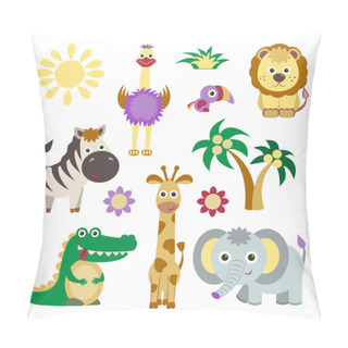 Personality  Cute Vector Set Of Animals Pillow Covers