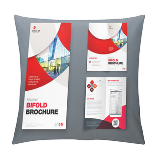 Personality  Bi Fold Brochure Or Flyer Design With Circle. Creative Concept Flyer Or Brochure. Pillow Covers
