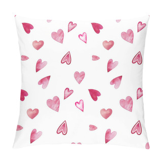 Personality  Watercolor Seamless Pattern For Valentines Day With Hearts Pillow Covers