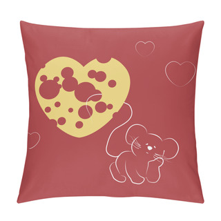 Personality  Mouse Dreaming About Cheese. Pillow Covers