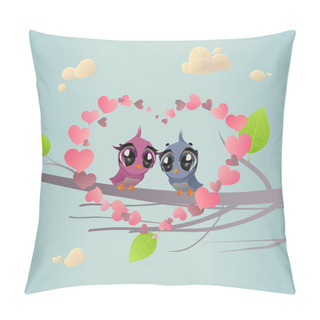 Personality  Two Enamoured Birdies Pillow Covers