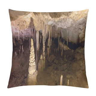 Personality  View Of The Stalactites And Stalagmites In The Cave Pillow Covers