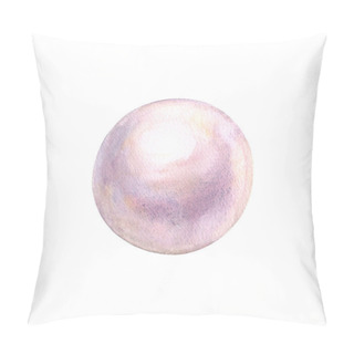 Personality  Pearl Shiny Natural Sea Nacreous Isolated On White Background. Watercolor Hand Drawn Realistic Iridescent Pale Colours Illustration. Watercolour Spherical Beautiful 3d Orbs Nice Gems. Jewelry Gemstone Pillow Covers