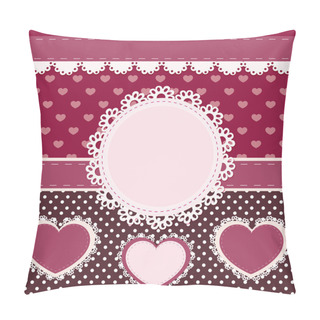 Personality  Vector Set Of Pink Frames With Hearts. Pillow Covers