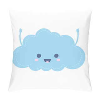 Personality  Cloud Smiling Weather Icon On White Background Pillow Covers