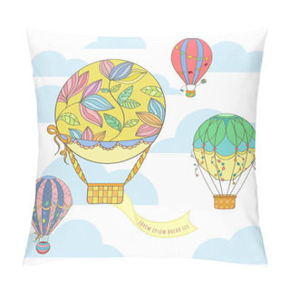 Personality  Hot Air Balloon In The Sky Invitation Card Pillow Covers