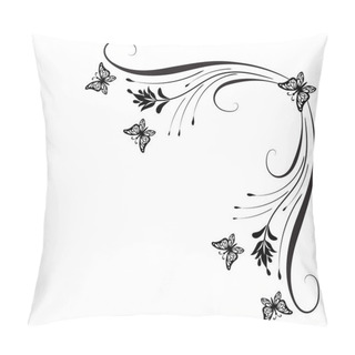 Personality  Decorative Floral Corner Ornament With Butterflies For Stencil I Pillow Covers