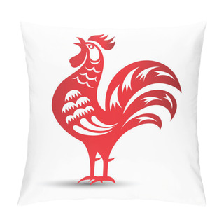 Personality  Chinese Rooster Paper Cut  Pillow Covers