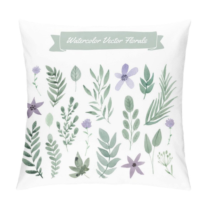 Personality  Watercolor  flowers and leaves pillow covers