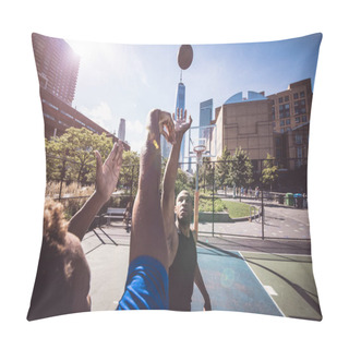 Personality  Two Street Basketball Players Pillow Covers