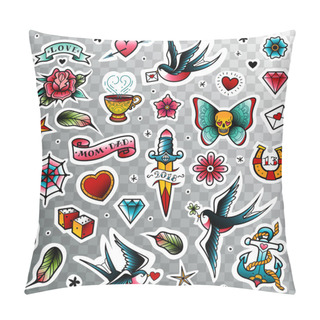 Personality  Old School Tattoo Set Pillow Covers