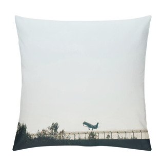 Personality  Jet Plane On Airport Runway At Sunset Pillow Covers