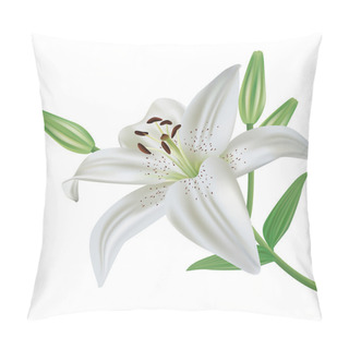 Personality  Lily Flower Isolated On White Background Pillow Covers