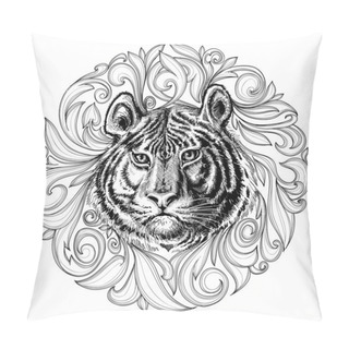 Personality  Tiger Face Black And White Abstract Decoration  Pillow Covers