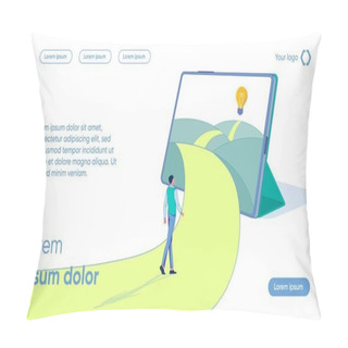 Personality  Man Follows Path Leading Through Tablet Light Bulb Pillow Covers