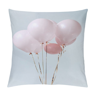 Personality  Pink Air Balloons With Golden Ribbons Pillow Covers