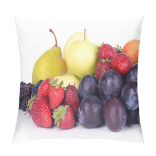 Personality  Ripe Fruits And Berries Isolated On White Pillow Covers