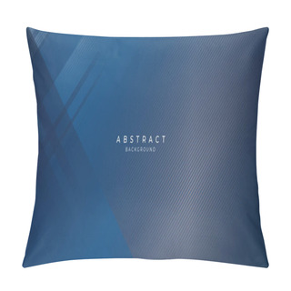 Personality  Abstract Deep Blue Background Curve And Overlap Layer With Basic Simply Geometry Illustration. Modern Simple Blue Grey Abstract Background Presentation Design For Corporate Business And Institution Pillow Covers