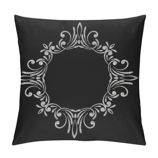 Personality  Elegant Luxury Vintage Silver Floral Frame Pillow Covers