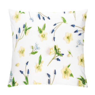 Personality  Hellebore Flowers, Muscari Flowers And Leaves Pillow Covers
