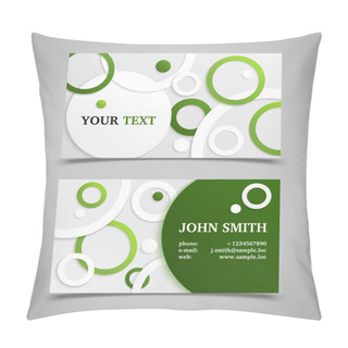 Personality  Green And Gray Modern Business Card Template. Pillow Covers