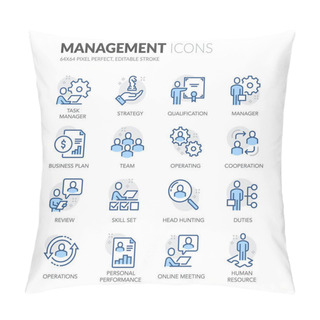 Personality  Line People Management Icons Pillow Covers