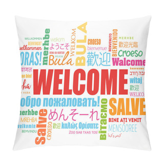 Personality  WELCOME Word Cloud In Different Languages Pillow Covers