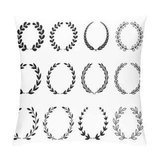 Personality  A Large Set Of Various Laurel Wreaths. Symbol Of Winner And Champion. Pillow Covers
