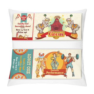 Personality  Circus Vintage Tickets Set Pillow Covers