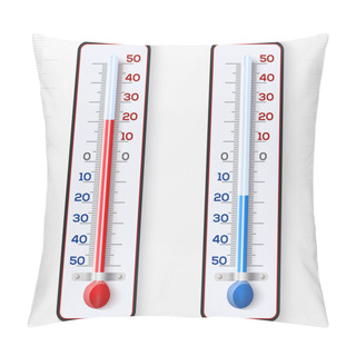 Personality  Red And Blue Thermometers Pillow Covers