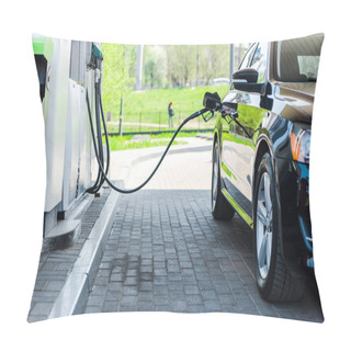 Personality  Black Modern Car Refueling With Benzine On Gas Station  Pillow Covers