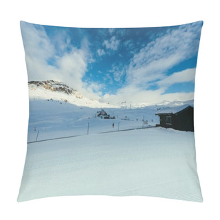 Personality  Wooden Shacks On Beautiful Mountains Landscape With Blue Sky, Austria Pillow Covers